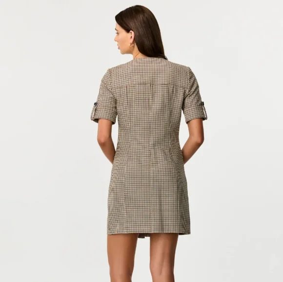 Toccin Gale Plaid Button Front Mini Dress